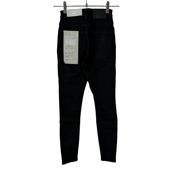 NWT Everlane Women's The Authentic Stretch High Rise Skinny Jeans Black Size 23 - Picture 4 of 12